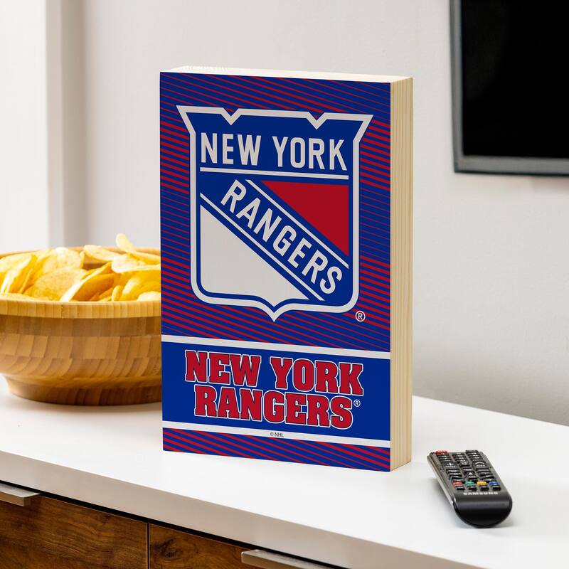 New York Rangers Wooden Tabletop Mantel Shelf Sign - 8" x 12"