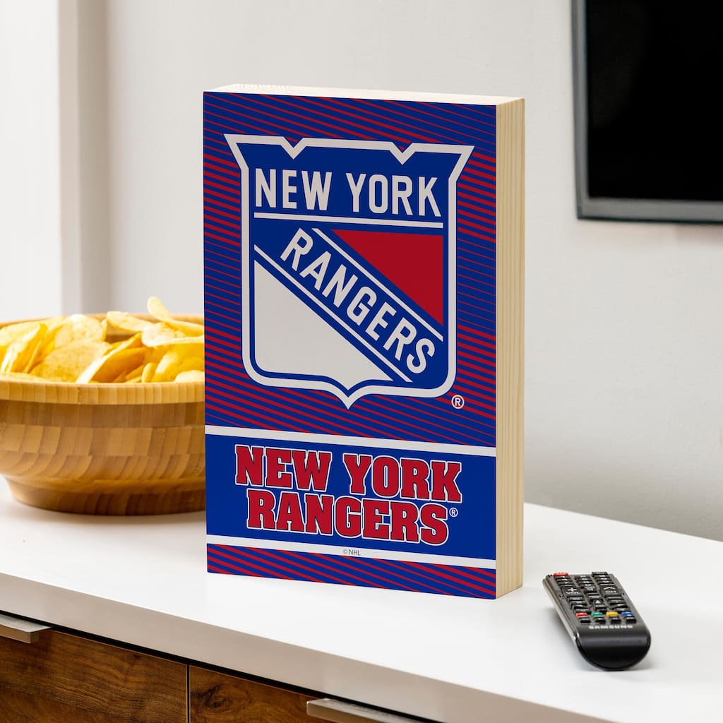 New York Rangers Wooden Tabletop Mantel Shelf Sign
