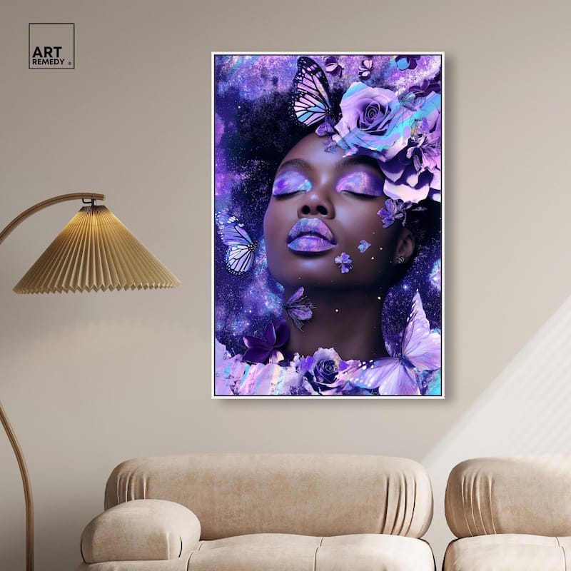 A Glistening Neon Woman Canvas by Art Remedy