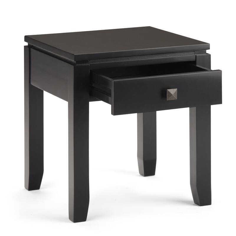 WYNDENHALL Essex Solid Wood 18-inch Square 1-drawer End Table