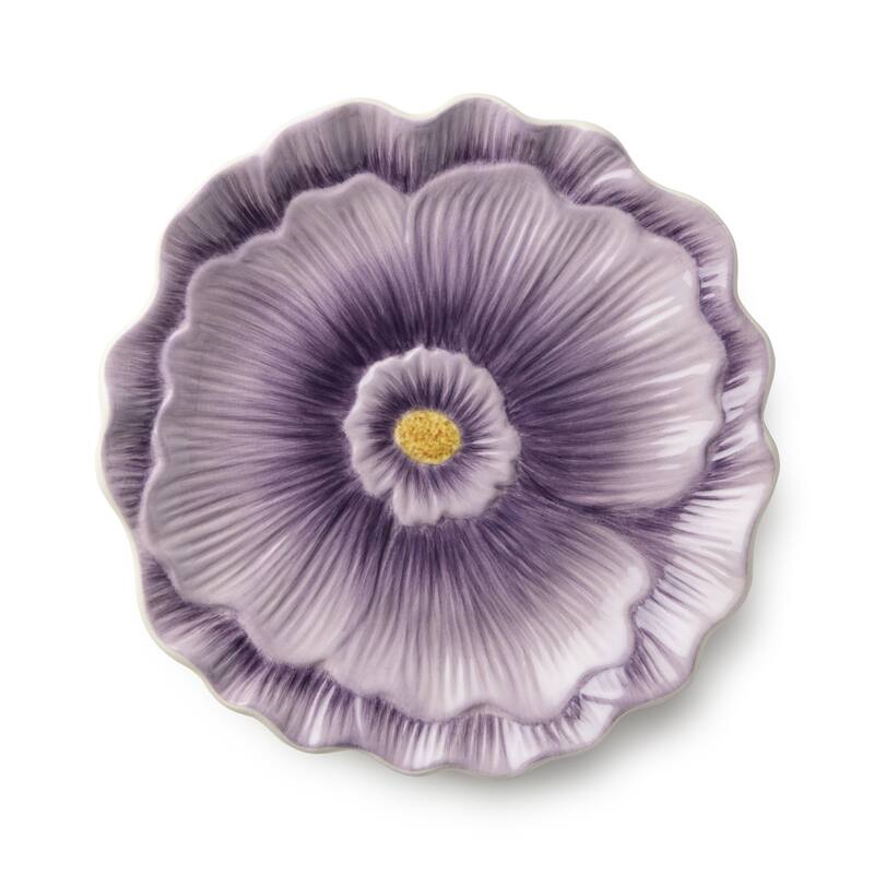 Certified International Wildflowers 3-D Floral Dessert Plates, Set of 4 Assorted Designs - 8.00"L x 8.00"W x 1.00"H
