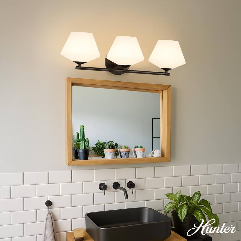 Hunter Celestial Valley 3 Light Bathroom Vanity Light - Contemporary, Modern, Damp-Rated!