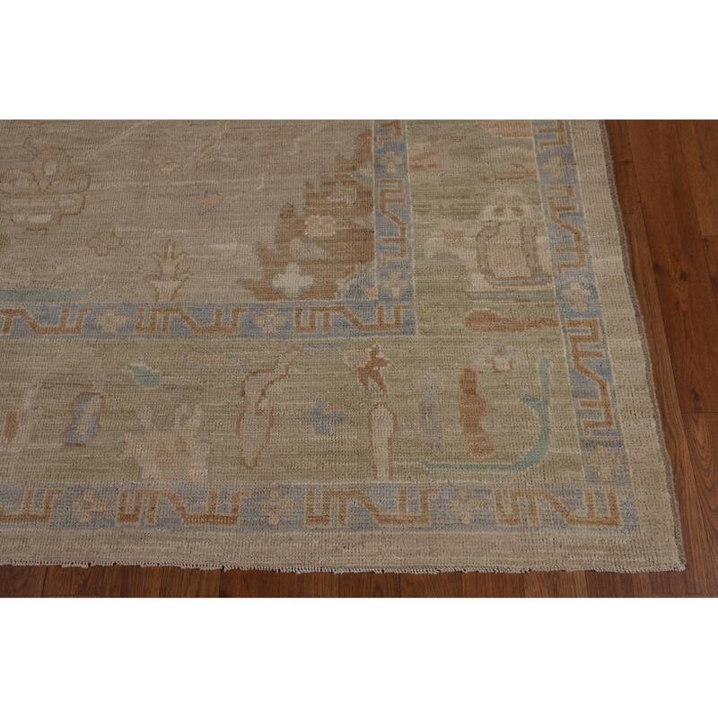 Earth Tone Oushak Turkish Area Rug Handmade Wool Carpet - 6'7"x 9'6"