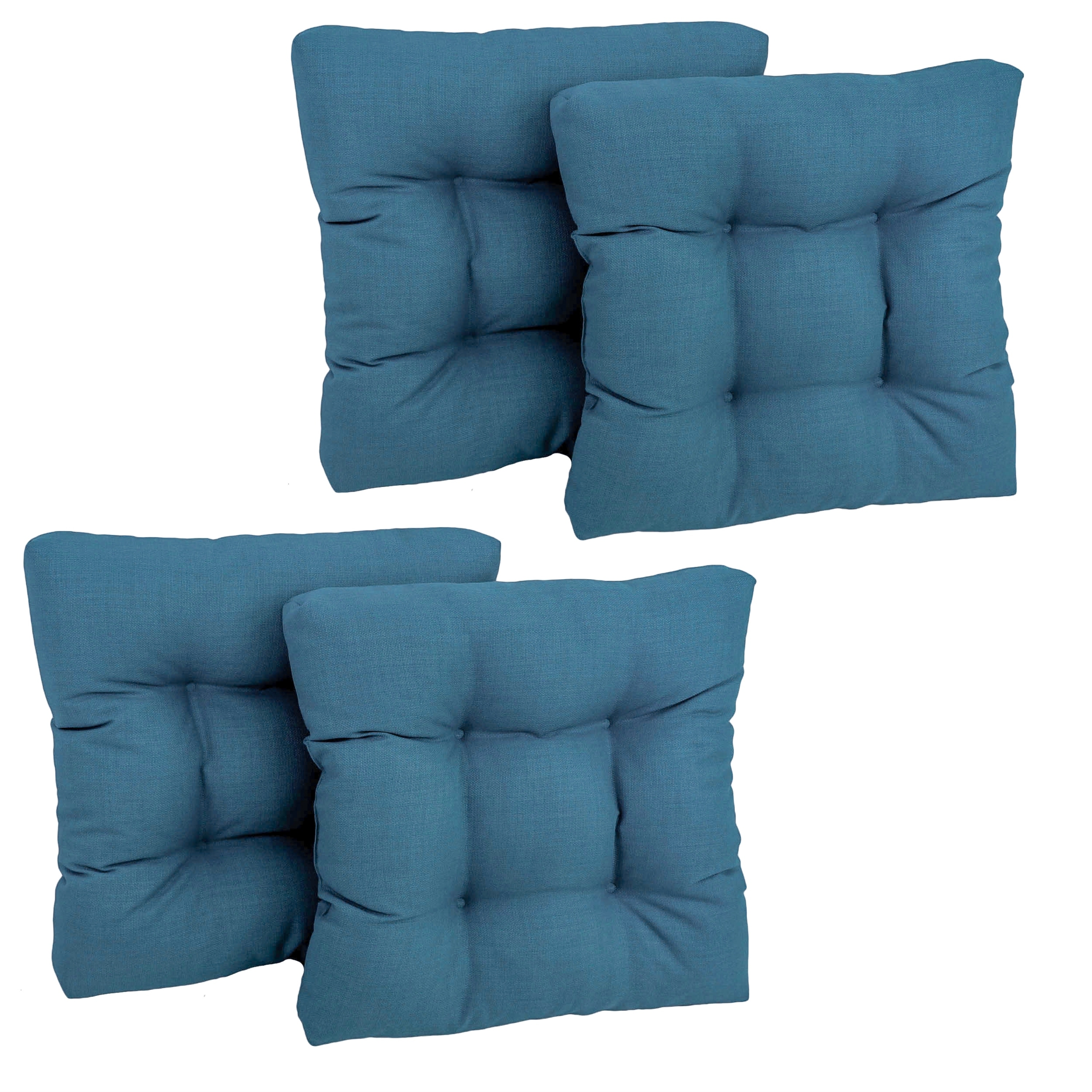 19-inch Square Tufted Indoor/Outdoor Chair Cushions (Set of 4