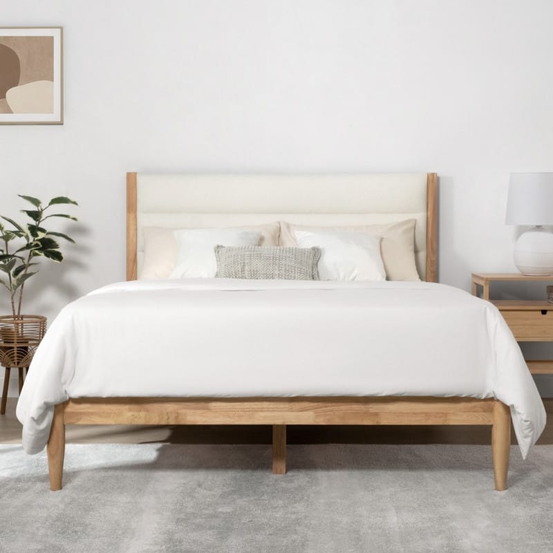 Mason Upholstered Platform Bed Frame with Headboard