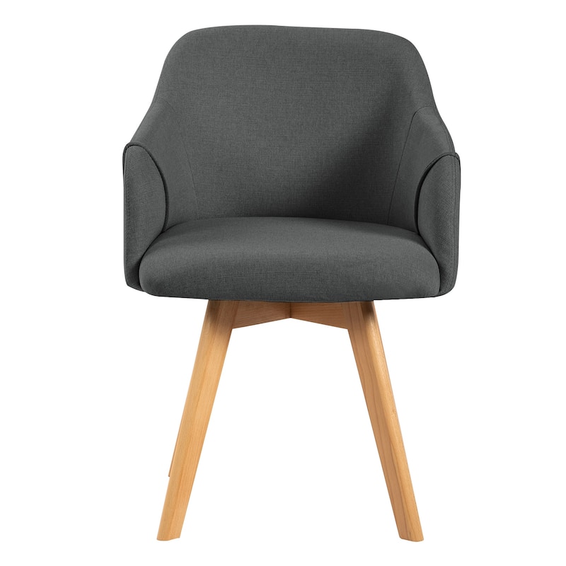 Upholstered Swivel Dining Chairs Set of 2 with Solid Wood Legs - 33.1" H x 21.5" W x 22.5" D