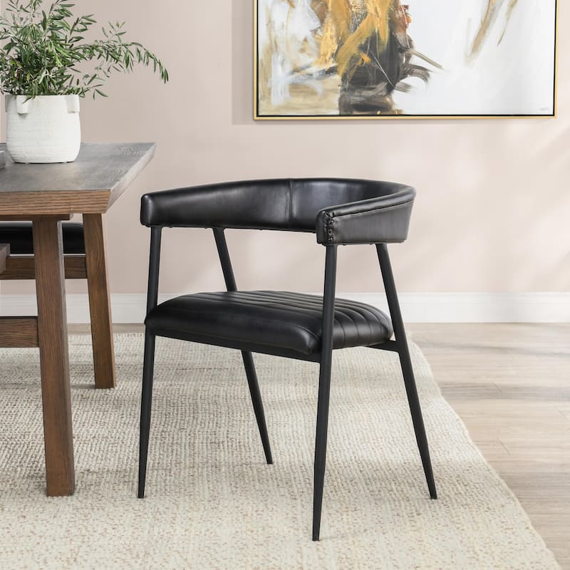 Classic Home Preston Leather Dining Chair - Jet Black