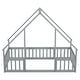 preview thumbnail 18 of 16, Twin Floor House Bed with Fence,Guardrails