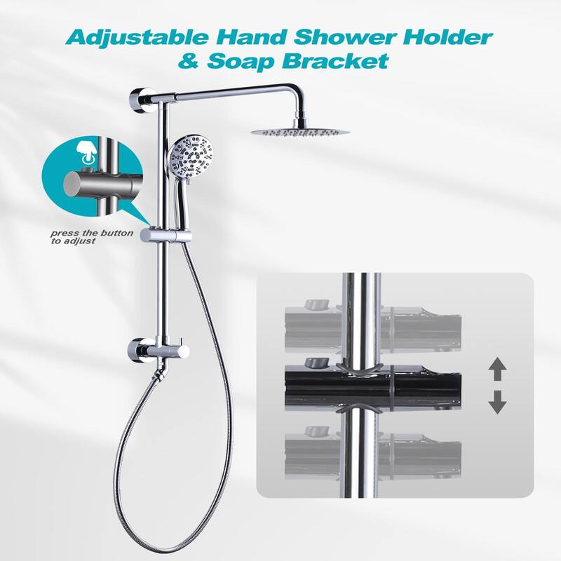WOWOW Single Handle 7 Spray Patterns Shower Faucet Systerm
