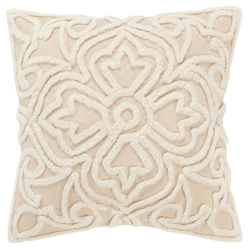 Rizzy Home Transitional Natural Poly Filled Pillow - 20" x 20" - Polyester - Natural - Accent - Single