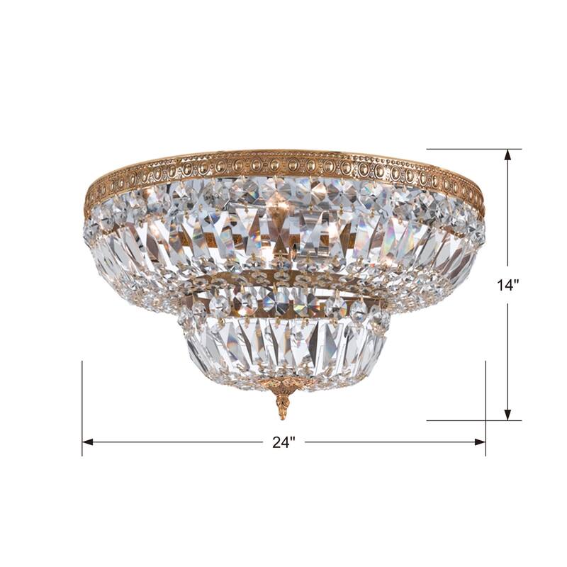 Crystorama Lighting Group Six Light Swarovski Spectra Crystal Flush