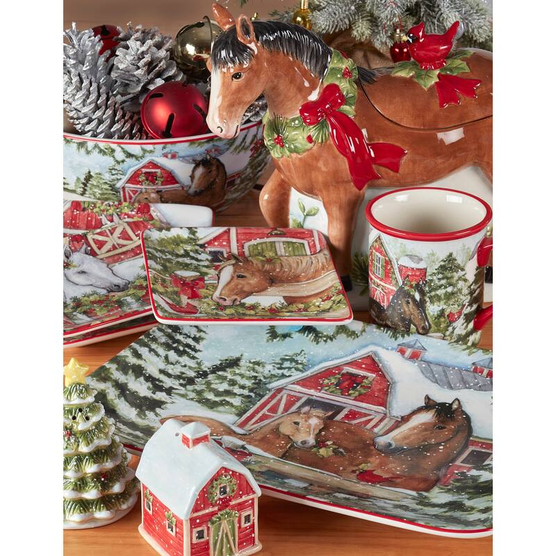 Certified International Homestead Christmas 11" Dinner Plates, Set of 4