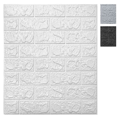 Art3d 30Pcs 3D Brick Wallpaper,Faux Foam Brick Peel and Stick for Bedroom, Living Room,43.5Sq.Ft