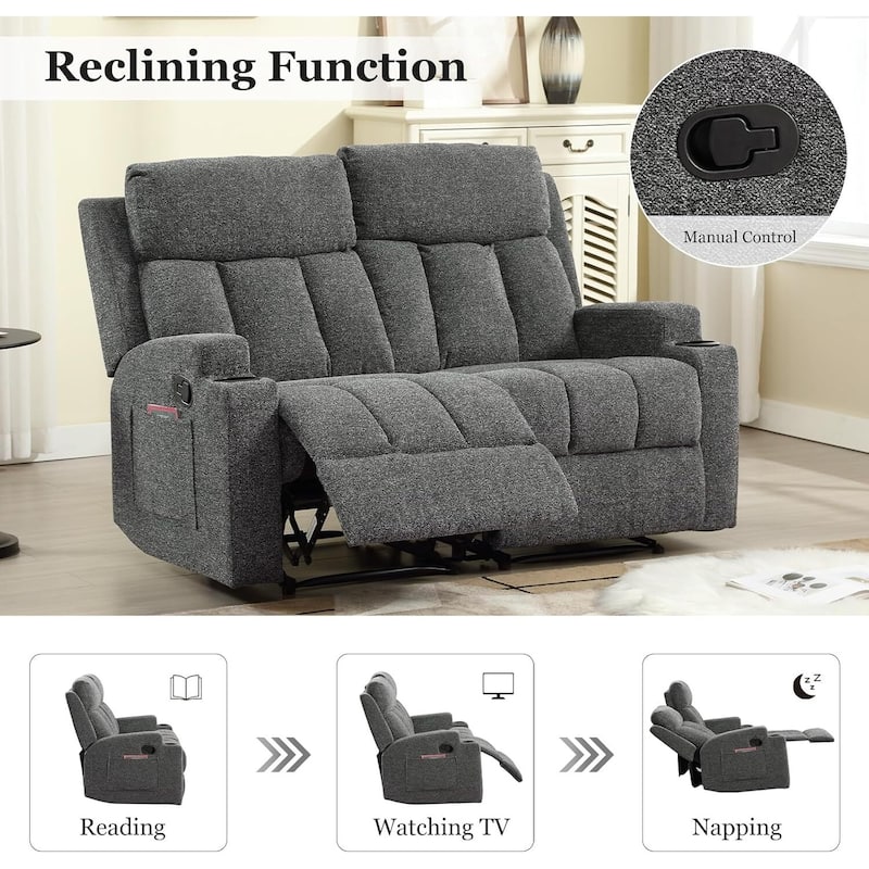 Recliner Sofa for Living Room, Extra Wide Modern Overstuffed 1/2/3 Seat Reclining Manual Sofa Chair