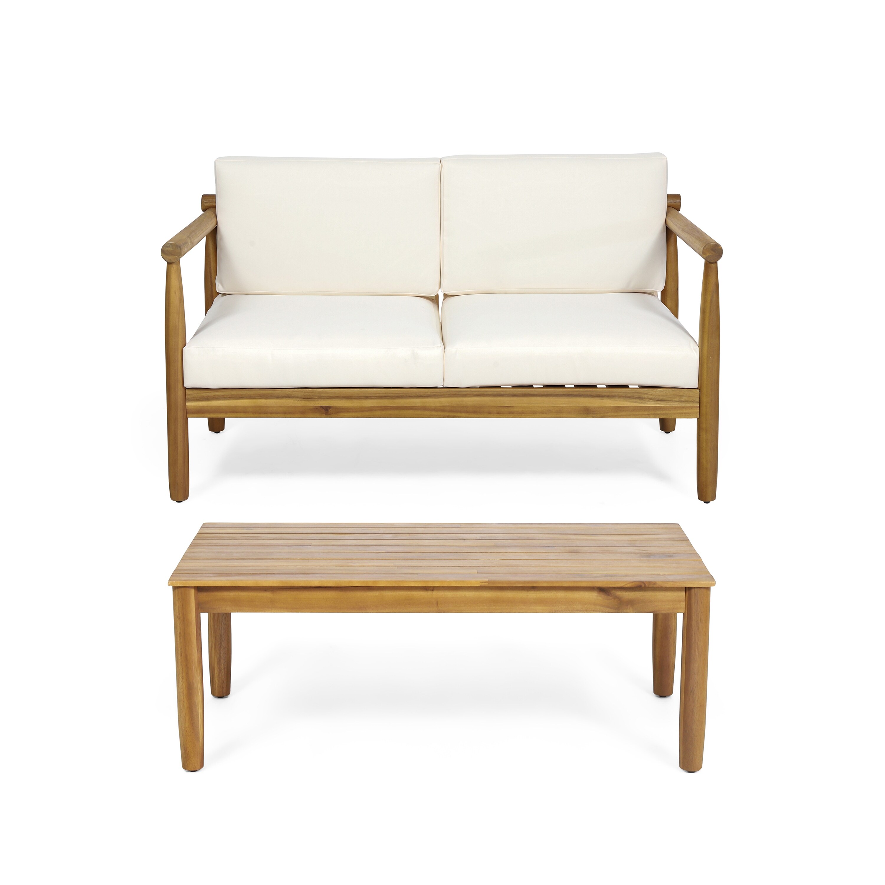 Style Selections Kenwood 2-Piece Wicker Patio Sofa Conversation Set With Cream Cushions In The Patio Conversation Sets Department At