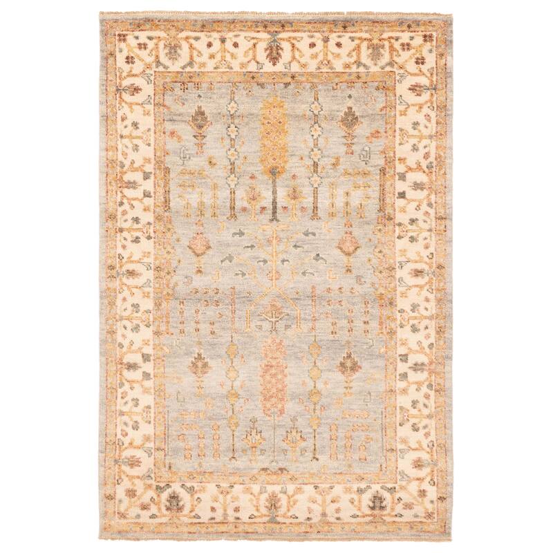 ECARPETGALLERY Hand-knotted Jules Serapi Light Blue Wool Rug - 6'1 x 9'0