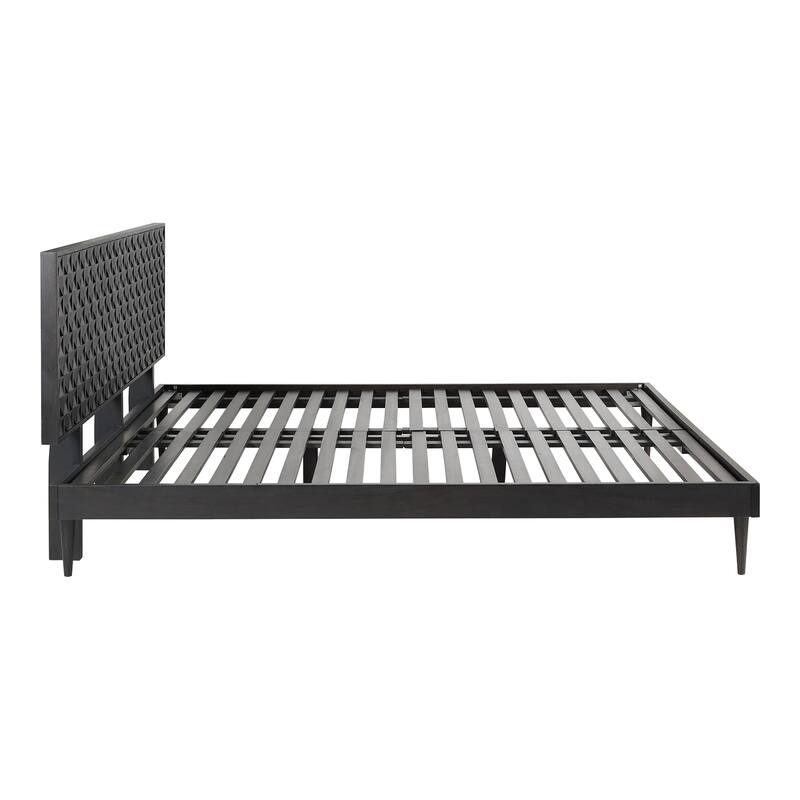 King Size Bed Frame - Solid Wood Bed - Modern Black Bed - Bedroom Furniture