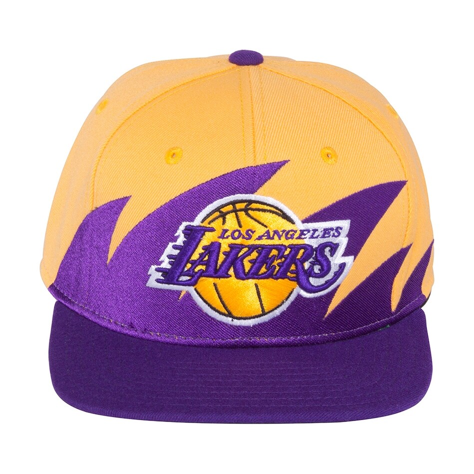 Shop Mitchell Ness Los Angeles Lakers Throwback Shark Tooth Snapback Hat Overstock 16948708