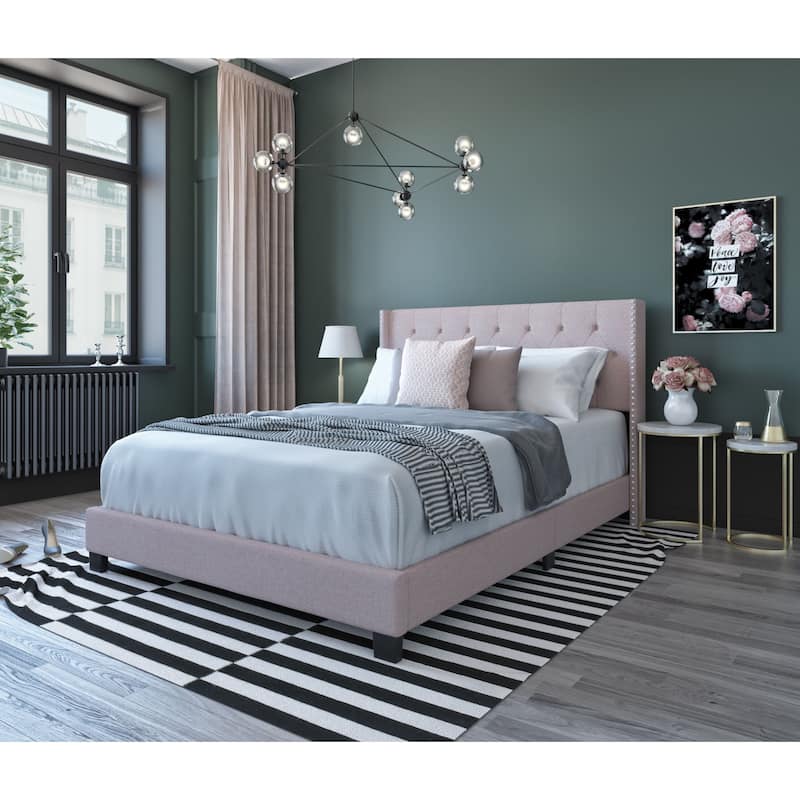 Bardy Upholstered Button-tufted Wingback Bed - Queen or King