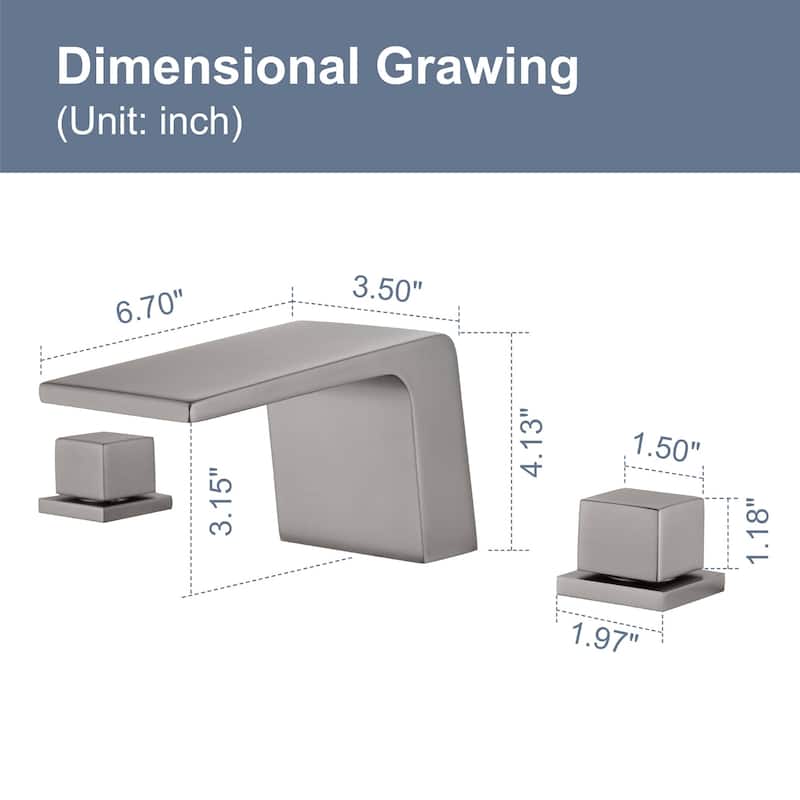 Widespread Bathroom Sink Faucet 3 Holes Waterfall Bathroom Faucet 8 Inch Modern Double Handle Vanity Basin Faucets With Valve