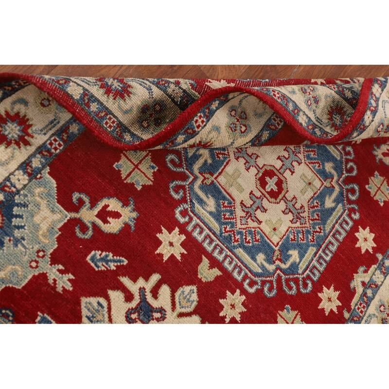 Traditional Red Kazak Foyer Rug Hand-Knotted Foyer Wool Carpet - 3'2" x 5'3"