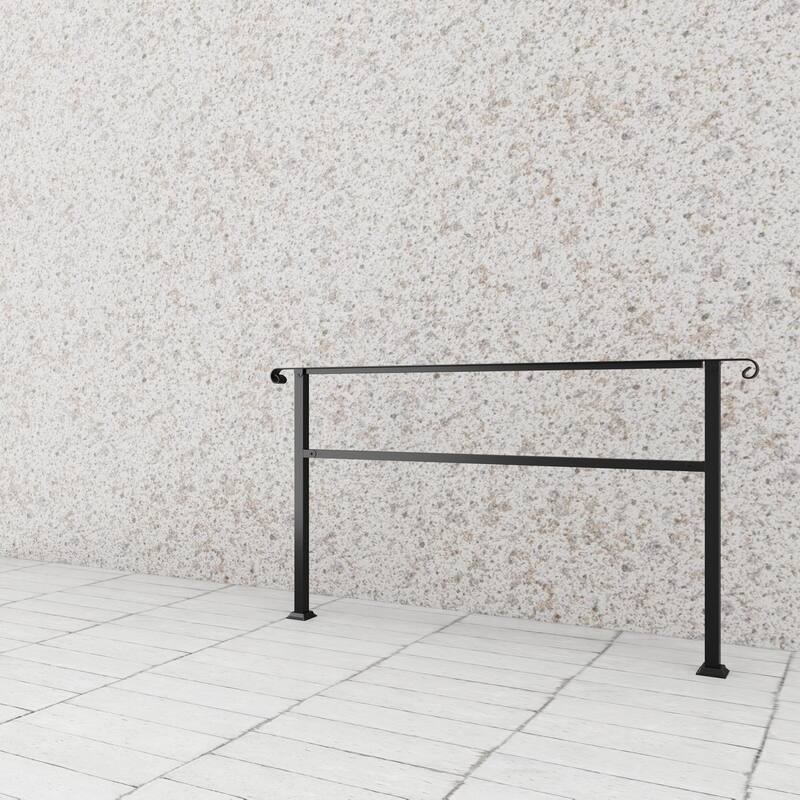 Sturdy Wrought Iron Handrail Ideal for Gardens, Porches, and Home Use