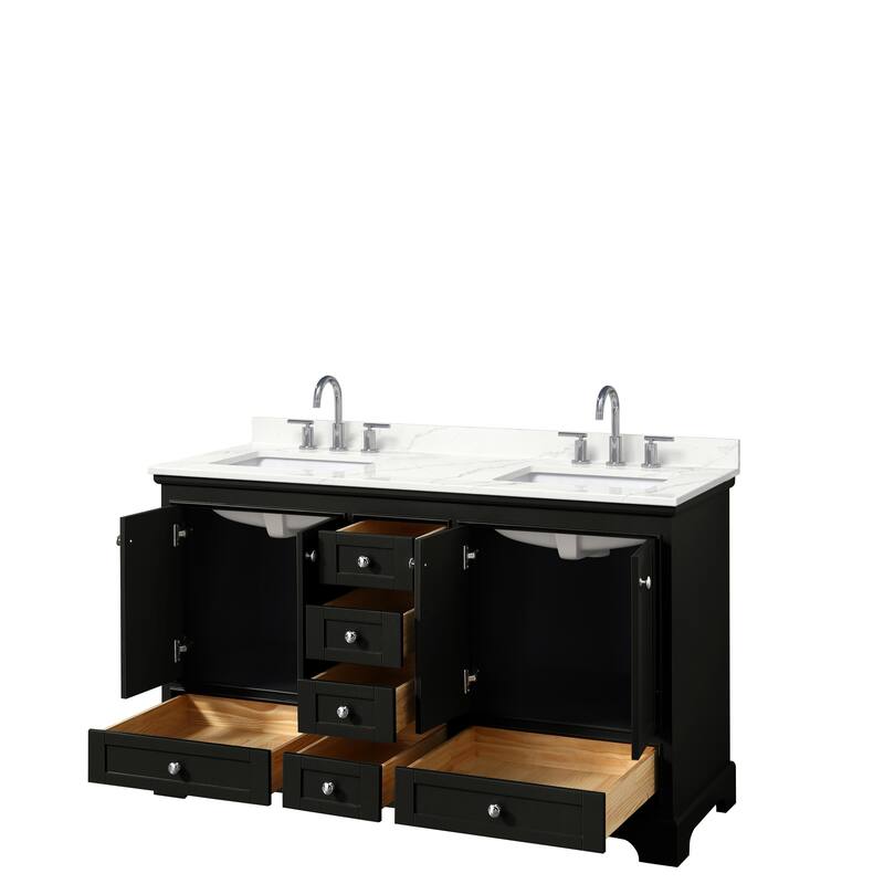 Deborah 60-inch Double Vanity, Quartz Top
