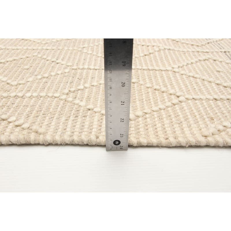 ECARPETGALLERY Braid weave Sienna Cream Wool Rug - 6'1 x 9'2