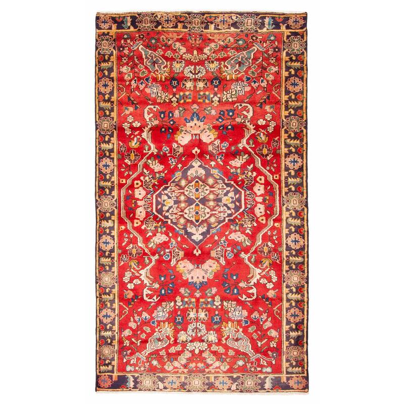 ECARPETGALLERY Hand-knotted Andelz Red Wool Rug - 5'5 x 9'9 - Red - 5'5 x 9'9