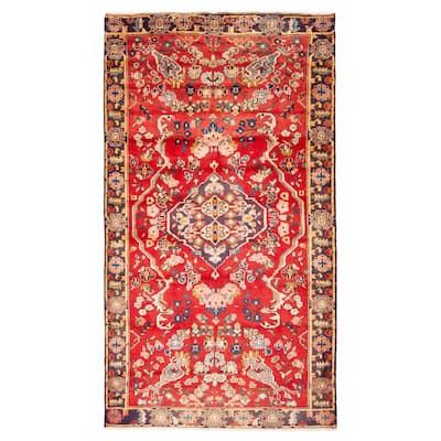 ECARPETGALLERY Hand-knotted Andelz Red Wool Rug - 5'5 x 9'9