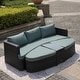 preview thumbnail 29 of 33, 5-piece Patio Aluminum Wicker Daybed Sectional Sofa Set with 1 Side Table and 2 Ottomans