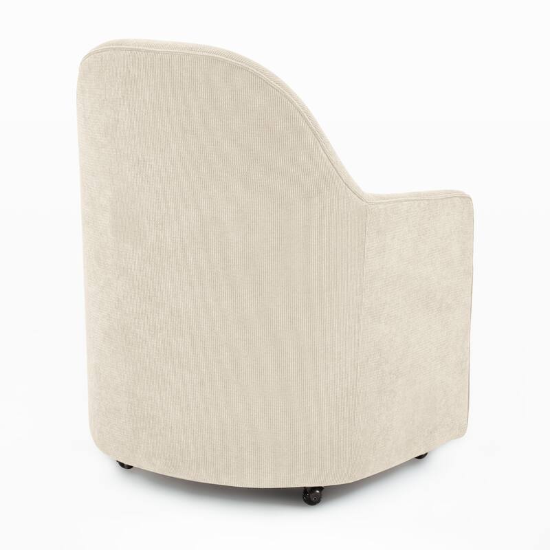 Upholstered Dining Chair With Casters