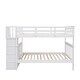 preview thumbnail 32 of 67, Stairway Wooden Bunk Bed with Storage Staircase and Guard Rail, for Bedroom, Dorm, Convertible into 2 Beds
