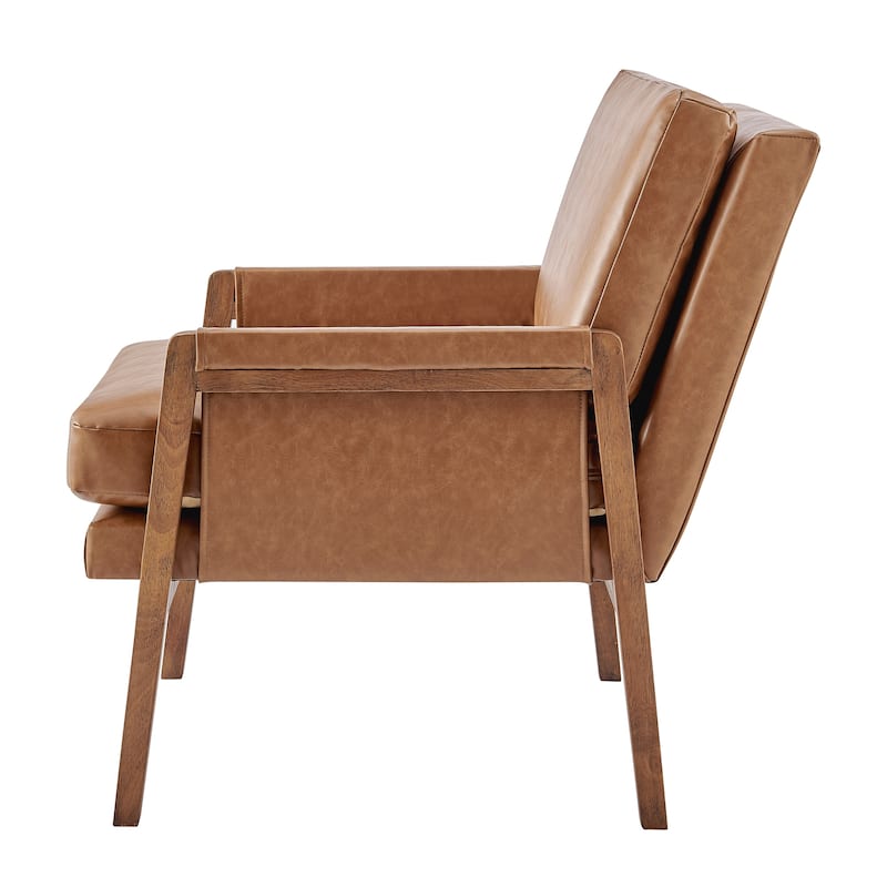 NPD Furniture Colton Fabric/Faux Leather Accent Arm Chair
