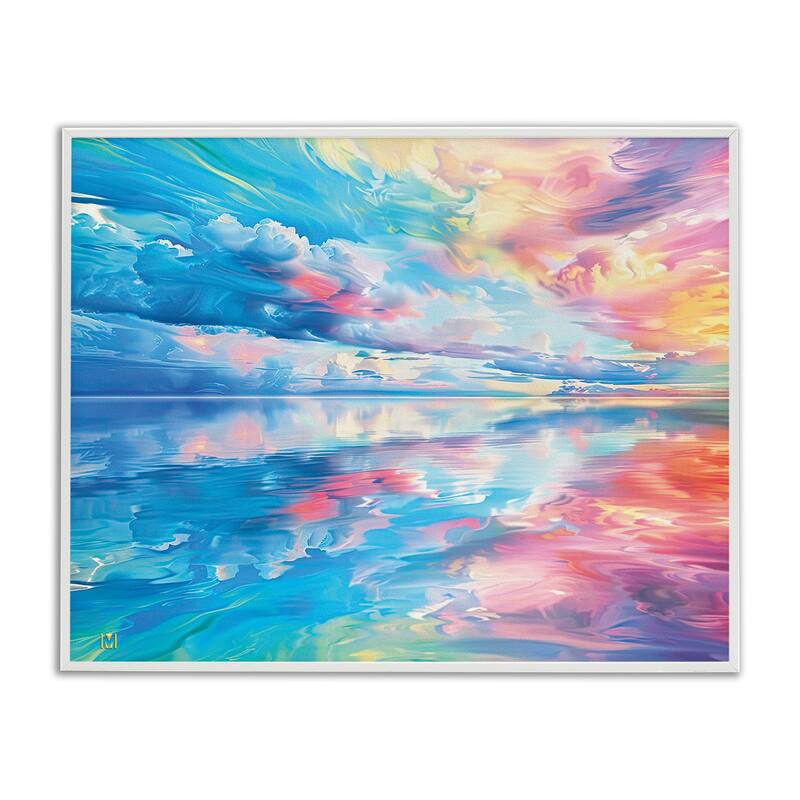 Stupell Prismatic Rainbow Sunset Framed Giclee Art Design By Michael Ward - 20 x 16 - White