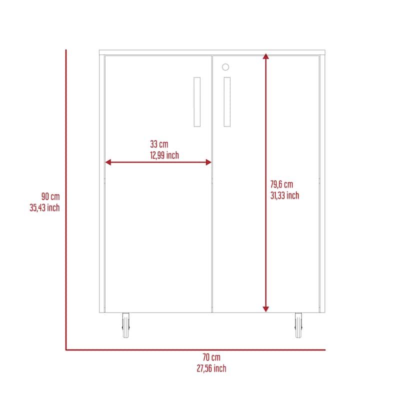 Storage Cabinet, Double Door and Casters