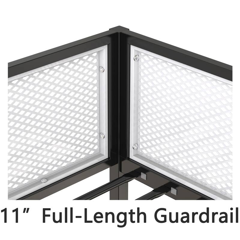 Adam Twin Twin Bunk Black with White Mesh Guard Rail，suitable for bedrooms,easy assembly