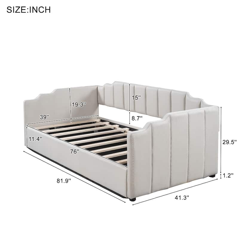 Modern Twin Upholstered Daybed with Underneath Storage