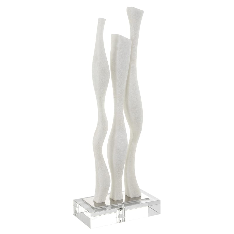 Uttermost Gale White Marble Sculpture - 10.25"W x 26.75"H x 5.5"D
