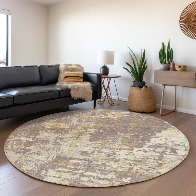 Premium Washable Super Soft Abstract Acree Mayfield Rug - Lavender - 8' x 8'