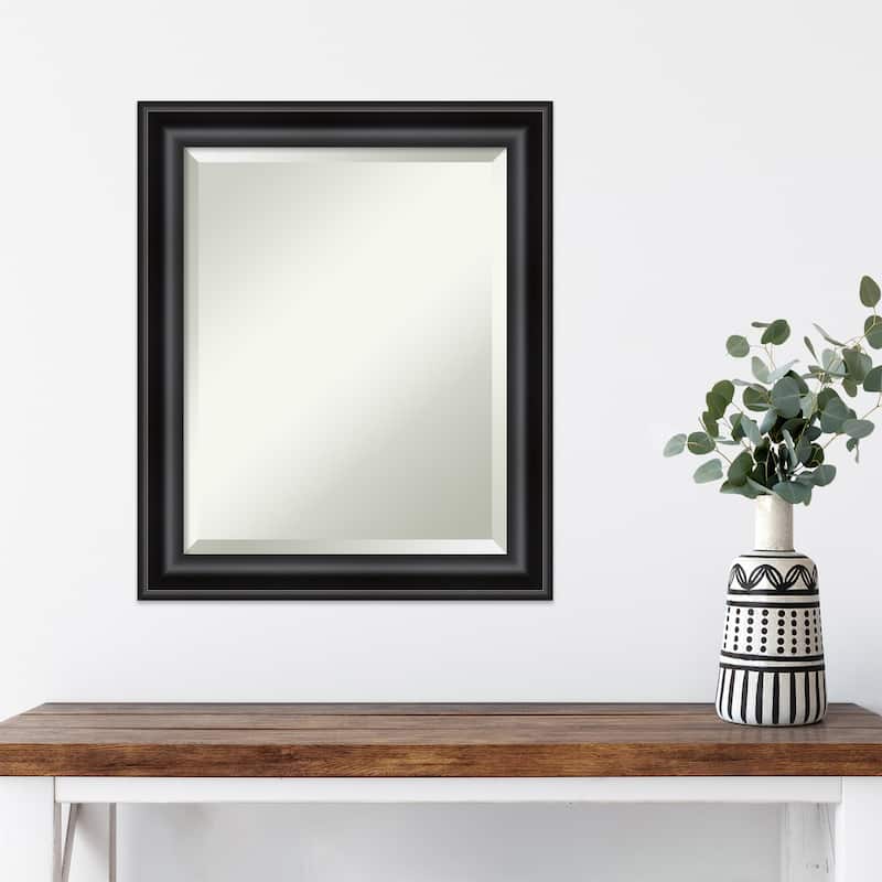 Beveled Wall Mirror - Grand Black Narrow Frame - Grand Black Narrow
