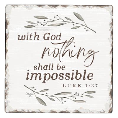 Counterart Absorbent Stone Coasters - With God - Set of 4 - 4x4x1.105