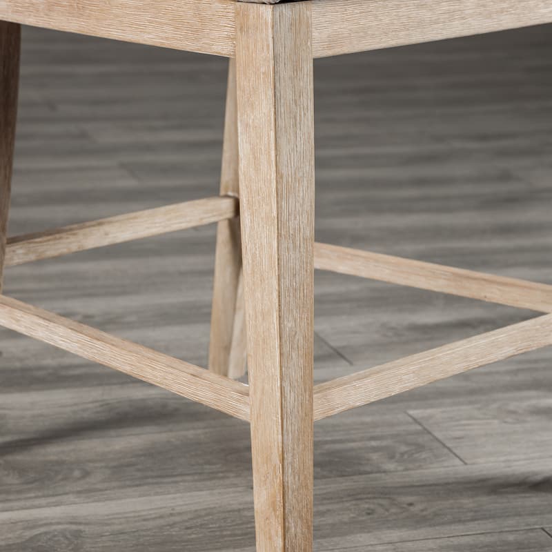 Furniture of America Eira Distressed Natural Wood Padded Counter Height Dining Chairs (Set of 2)