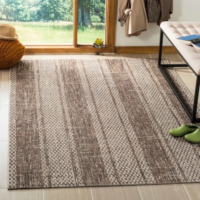 SAFAVIEH Courtyard Nanci Stripe Indoor/ Outdoor Waterproof Patio Backyard Rug