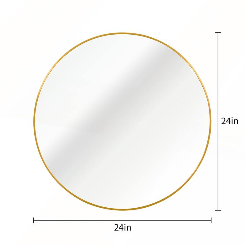 24 Inch Metal Framed Round Bathrrom Mirror