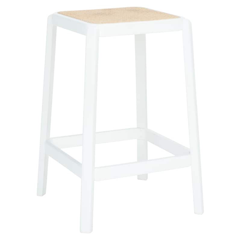 SAFAVIEH Flavia Backless Cane Counter Stool - 17" W x 17" D x 25" H - 17Wx17Dx25H