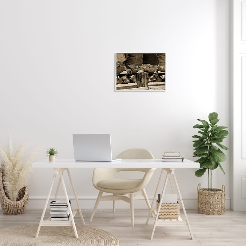 Stupell Vintage Western Cowboys Sitting Sepia Photography Framed Wall Art, Design by Lisa Dearing