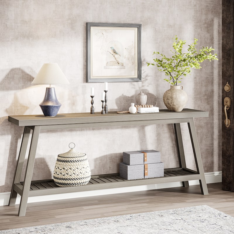 70.9 Inches Wood Farmhouse Console Entryway Table for Entrance - Grey