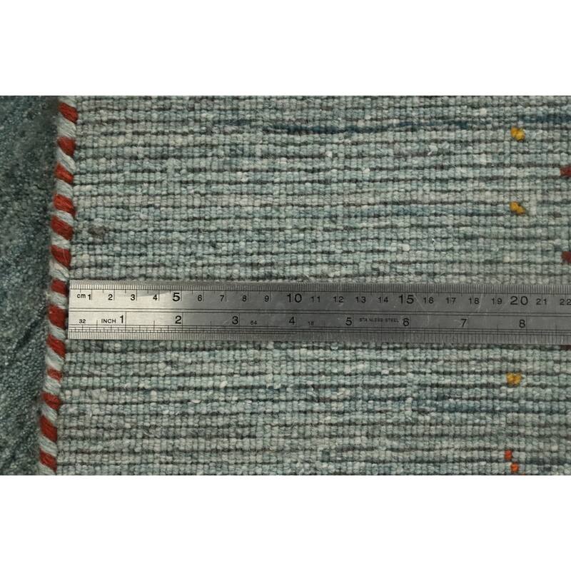 Hand Knotted Oriental 100% Wool Carpet Tribal Animal Pictorial Green Gabbeh Area Rug - 8' 1'' X 8' 0''