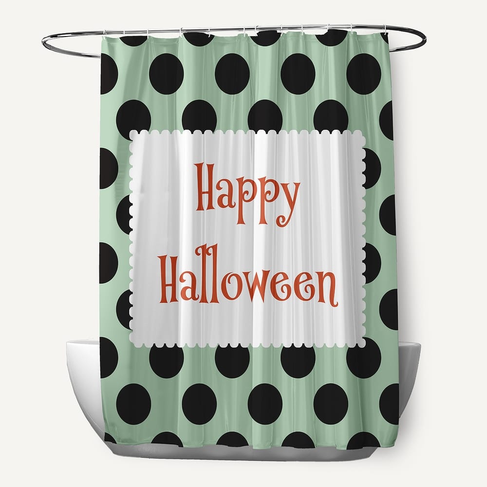 Halloween Happy Halloween Dots Shower Curtain
